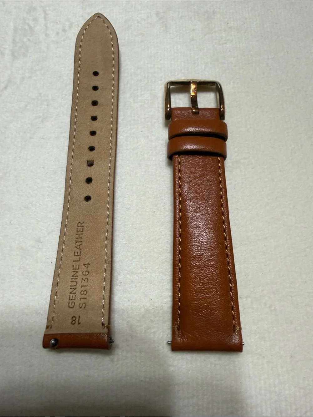 Fossil Brown Leather Watch Strap with Gold Buckle